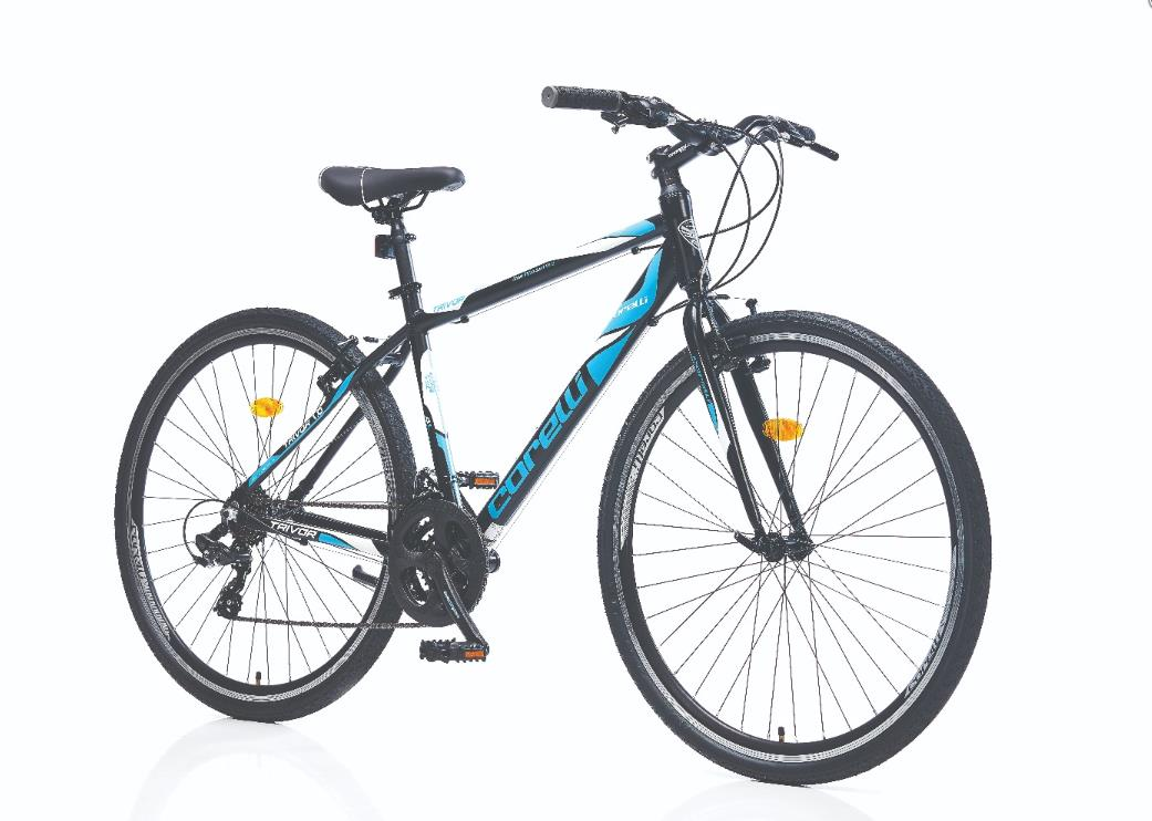 Corelli Trivor 1.0 28 jant 18'' Kadro Şehir Bisikleti K.Gri - Mavi Beyaz