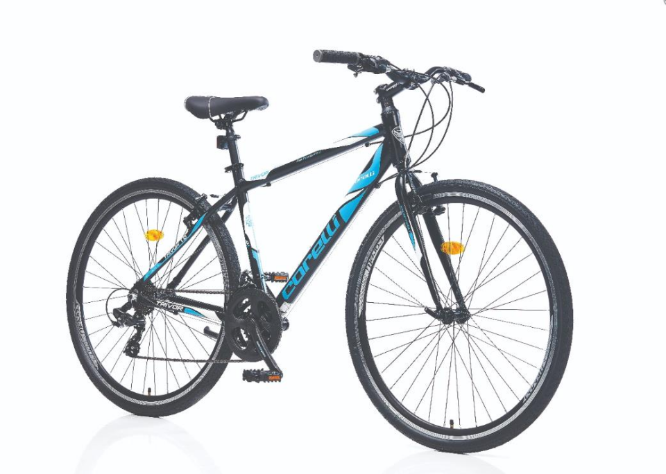 Corelli Trivor 1.0 28 jant 18'' Kadro Şehir Bisikleti K.Gri - Mavi Beyaz