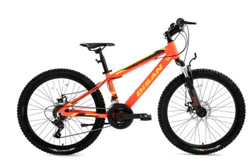 Bisan KDX 2900 D Mekanik Disk Fren 24 Jant Neon Turuncu Sarı Çocuk Dağ Bisikleti