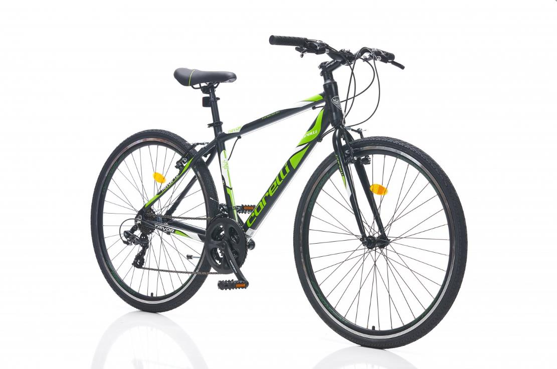 Corelli Trivor 1.0 28 jant 18'' Kadro Şehir Bisikleti K.Gri - Yeşil Beyaz