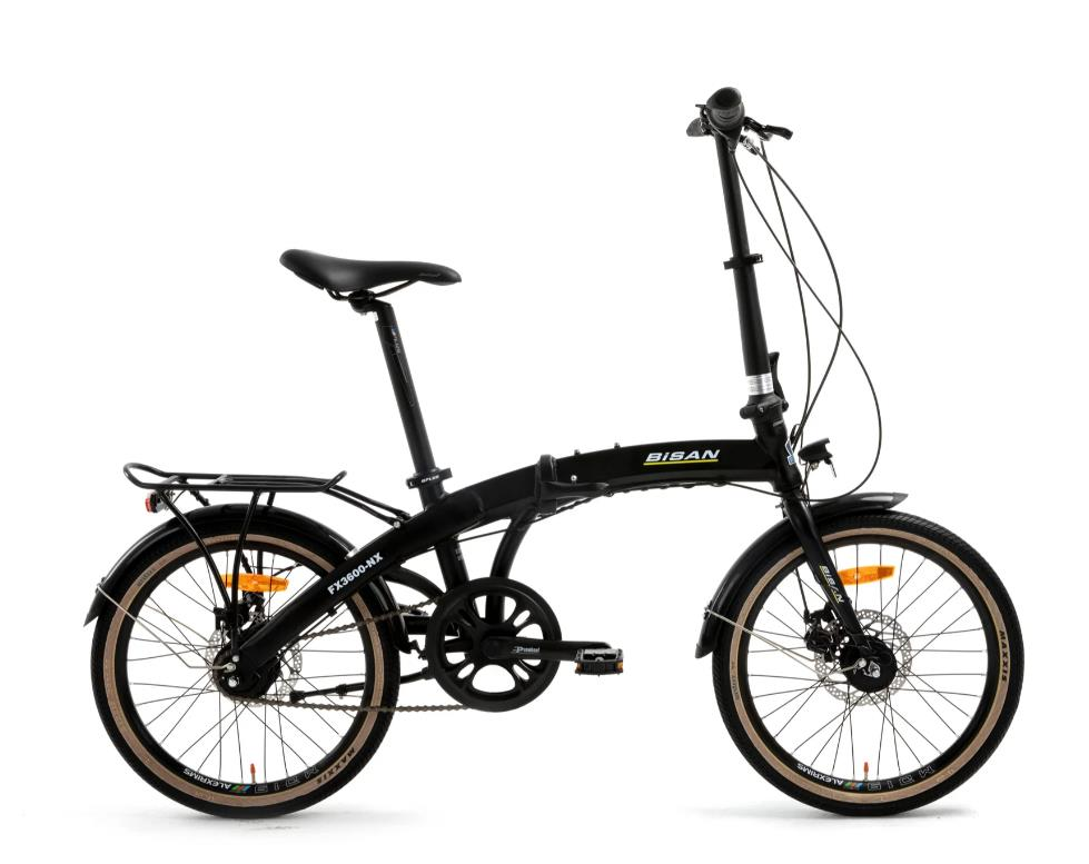 Bisan FX 3600 NX7  Katlanır Bisiklet Mat Siyah Sarı Beyaz