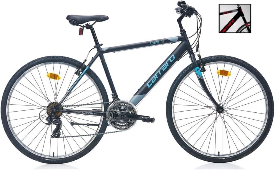 Carraro Active 280 490H Mat Siyah Koyu Gri Mavi Şehir Bisikleti
