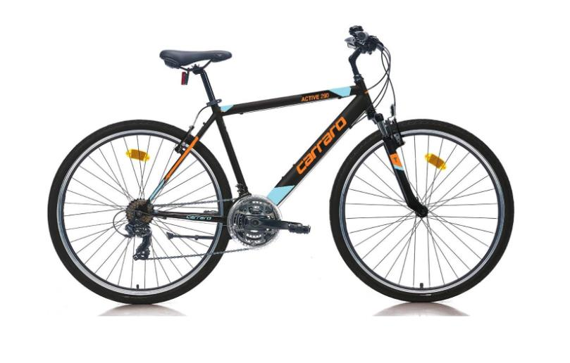 Carraro Active 290 Erkek Şehir Bisikleti 520H V 28 Jant 21 Vites Mat Siyah Mavi Turuncu