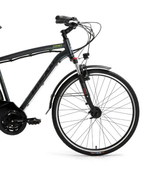 Bisan Comet 28 Jant Elektrikli Bisiklet Gri Sarı