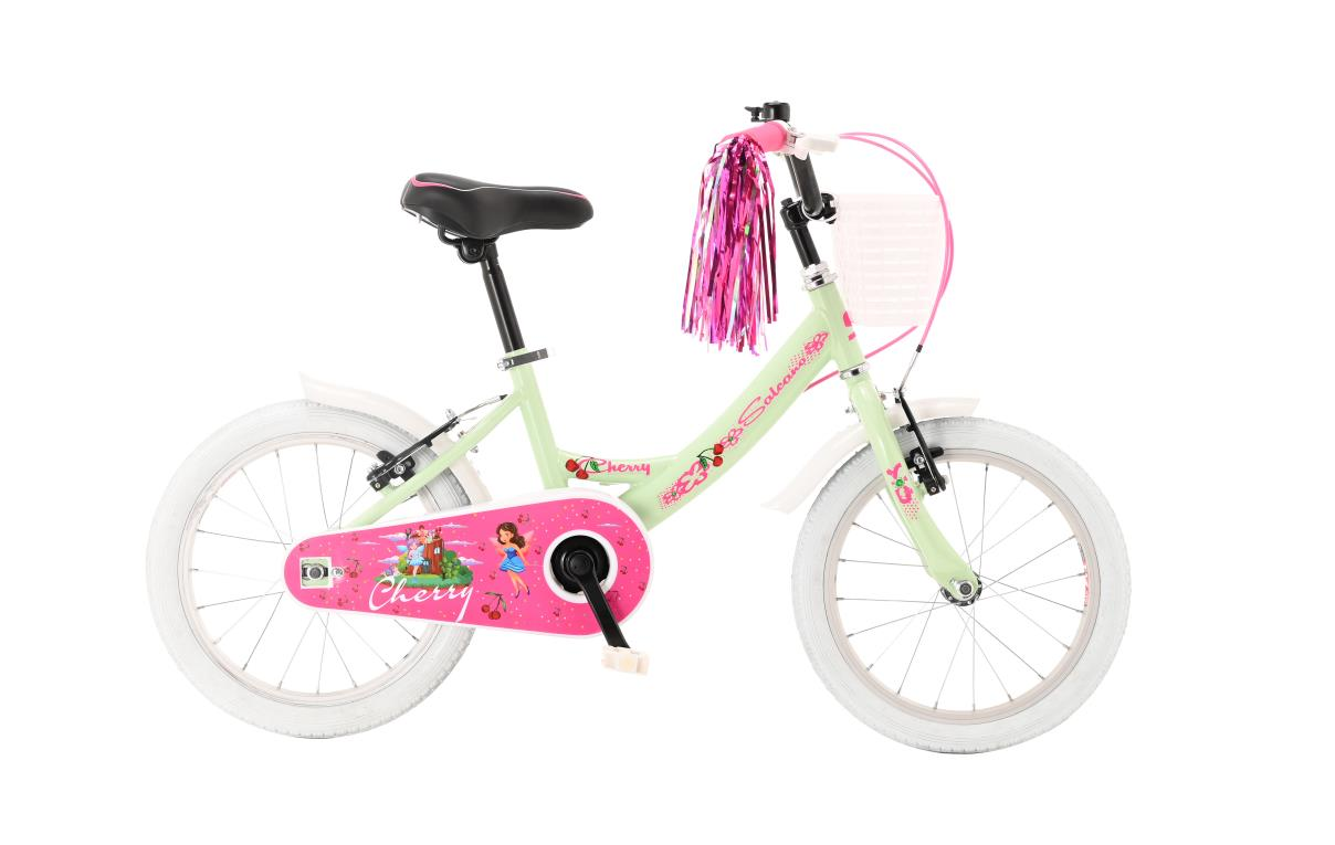 Salcano Cherry 16 Kız Çoçuk Bisikleti Mint Yeşil Pembe Beyaz