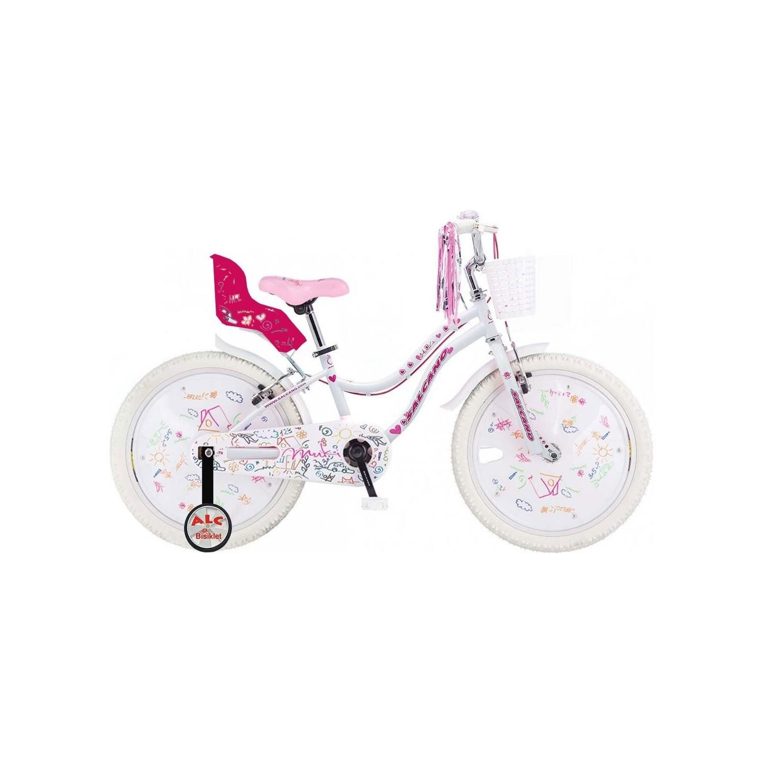 Salcano Muki 16 Beyaz Pembe Kız Çocuk Bisikleti