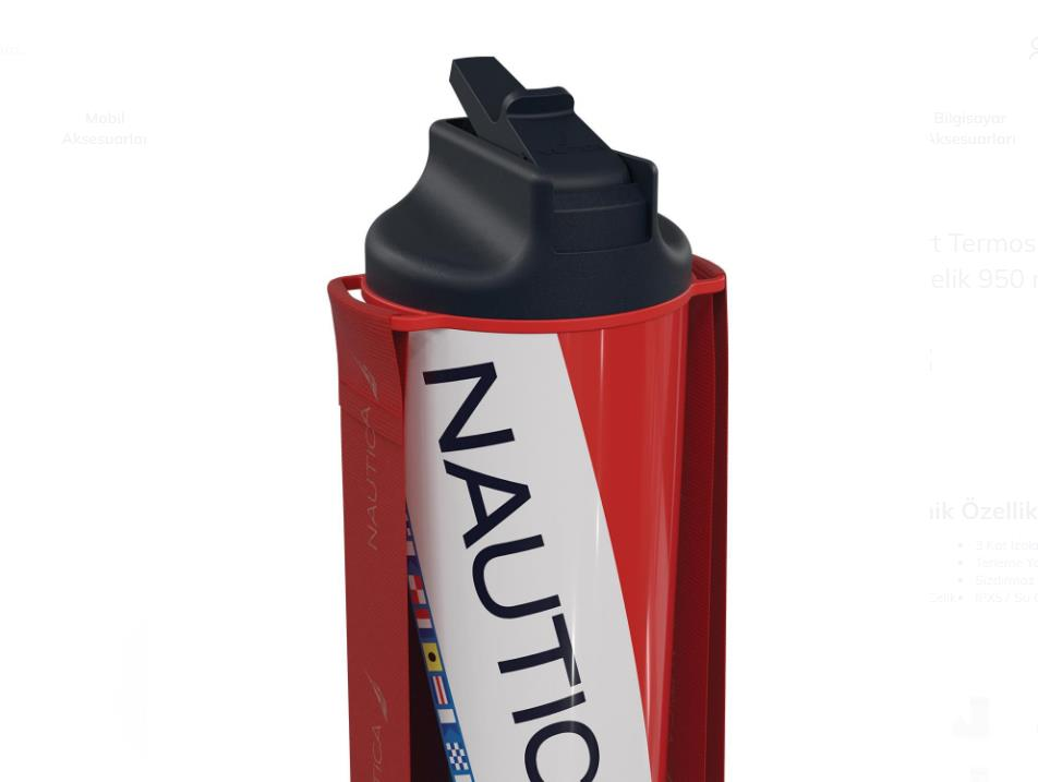 Nautica Sport Termos Paslanmaz Çelik 950 ml Navy Flags