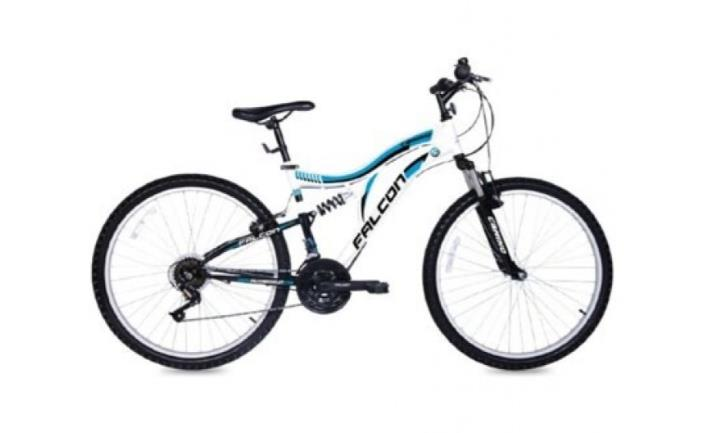 Falcon Camino 26 Jant 21 Shimano Vites Çift Amörtisörlü Dağ Bisikleti Beyaz Mavi