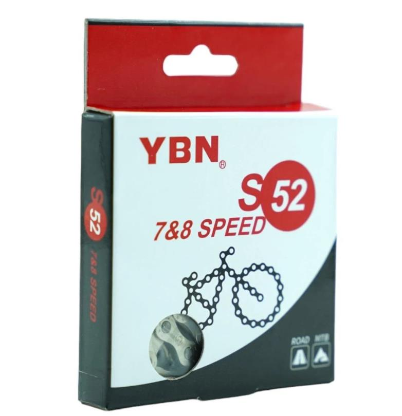 YBN S52 S2 7-8 Vites Uyumlu Zincir 116L Gümüş-Gümüş
