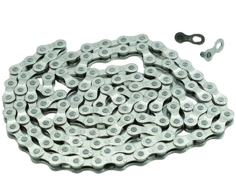 YBN S52 S2 7-8 Vites Uyumlu Zincir 116L Gümüş-Gümüş