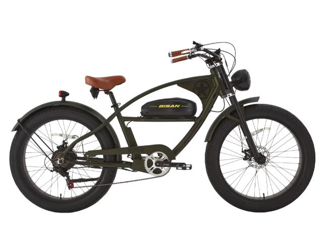 Bisan Rider Elektrikli Bisiklet 26 Fatbike Haki Yeşil Siyah