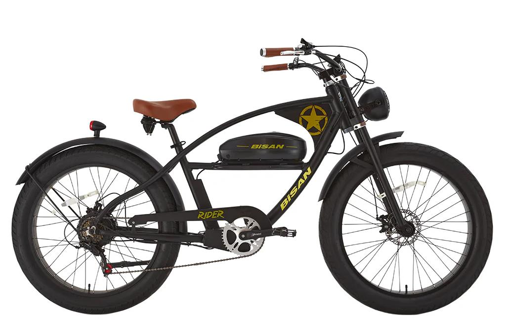 Bisan Rider Elektrikli Bisiklet 26 Fatbike Siyah Yeşil