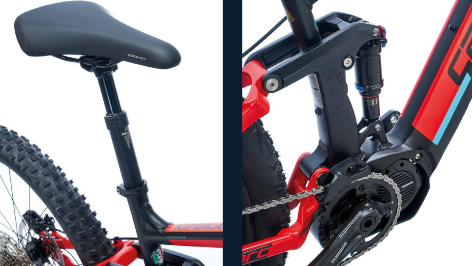 Carraro Kıfuka Plus E-FS 27,5 440H Mat Siyah Kırmızı Mavi Elektrikli Dağ Bisikleti