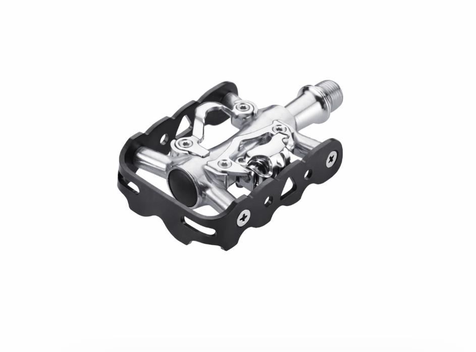 Briviga Bisiklet Pedal HF-707 MTB/TREKKING Tek Taraf Kilitli Alüminyum BARREL CR-MO Mil Gümüş 101x63mm 328g/pr