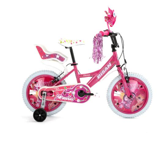 Bisan Rose 16 Jant Kız Çocuk Bisikleti Pembe Beyaz
