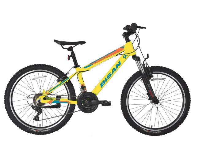 Bisan KDX 2900 V Fren 24 Jant Sarı Mavi Çocuk  Dağ Bisikleti