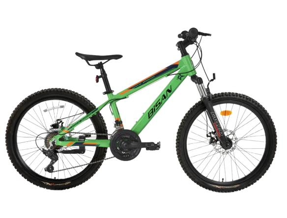 Bisan KDX 2900 D Mekanik Disk Fren 24 Jant Neon Yeşil Lacivert Çocuk Dağ Bisikleti