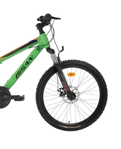 Bisan KDX 2900 D Mekanik Disk Fren 24 Jant Neon Yeşil Lacivert Çocuk Dağ Bisikleti