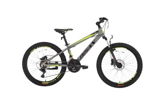 Bisan Cooper 24 Jant  HD Fren Metalik Gri Sİyah Sarı Dağ Bisiklet