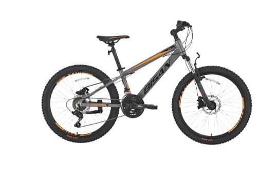 Bisan Cooper 24 Jant  HD Fren Metalik Gri Sİyah Turuncu Dağ Bisiklet