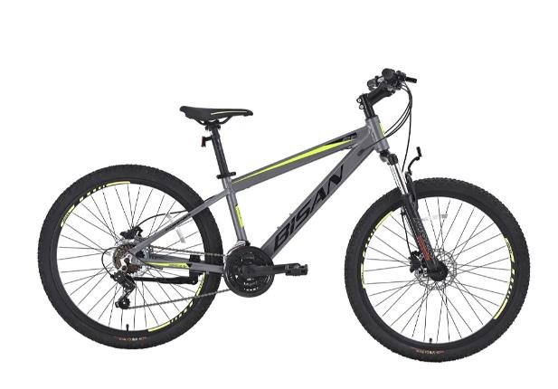 Bisan Cooper 26 Jant  HD Fren Metalik Gri Sİyah Sarı Dağ Bisiklet