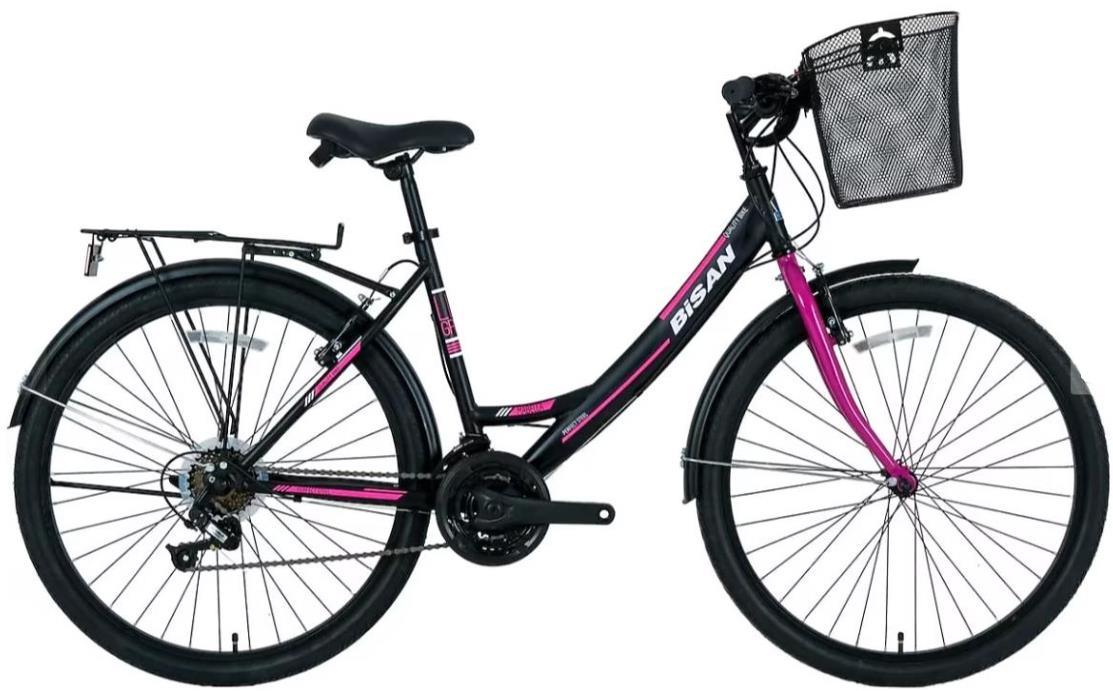 Bisan Mabella 24 Jant Şehir Bisikleti Mat Siyah Mor Renk