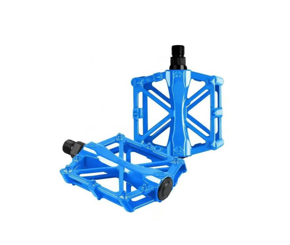 XBYC 1815 Bilyalı Bisiklet Platform Pedal Geniş Yapılı Bilyalı Alüminyum Pedal Mavi