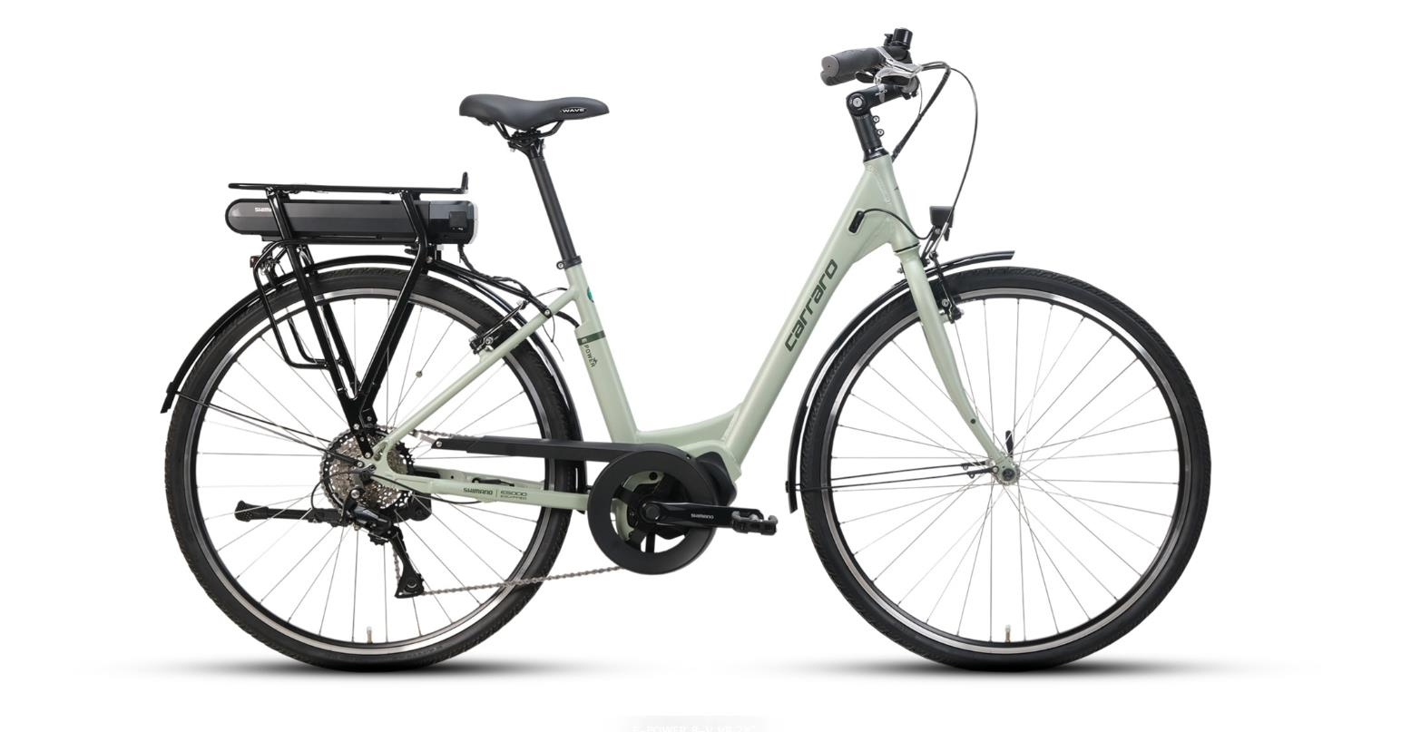 Carraro E-Power 28 Jant 8 Vites Elektrikli Şehir Bisikleti Mat Ada Çayı Koyu Yeşil