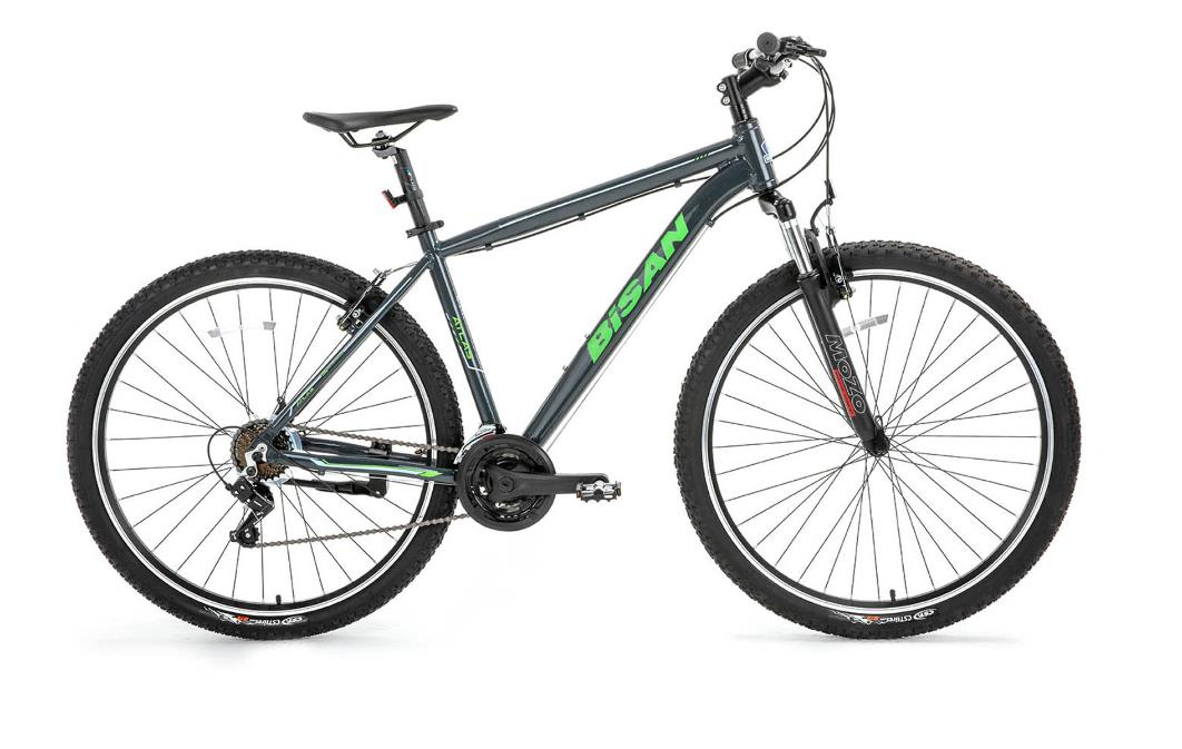 Bisan Atlas 26 V fren 43 Cm Parlak Gri Yeşil MTB Dağ Bisikleti
