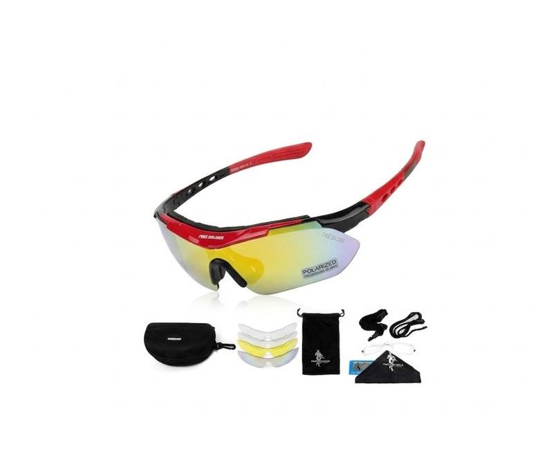 Soldıer Xbyc G4668 Bisiklet Sürüş Gözlüğü 5 Lensli Kırmızı Çerçeveli Çok Renkli