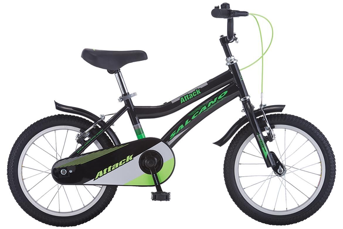 Salcano Attack 16 Jant Siyah Yeşil Çocuk Bisikleti
