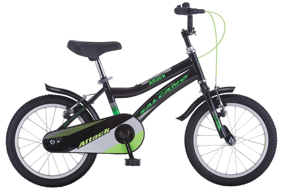 Salcano Attack 16 Jant Siyah Yeşil Çocuk Bisikleti