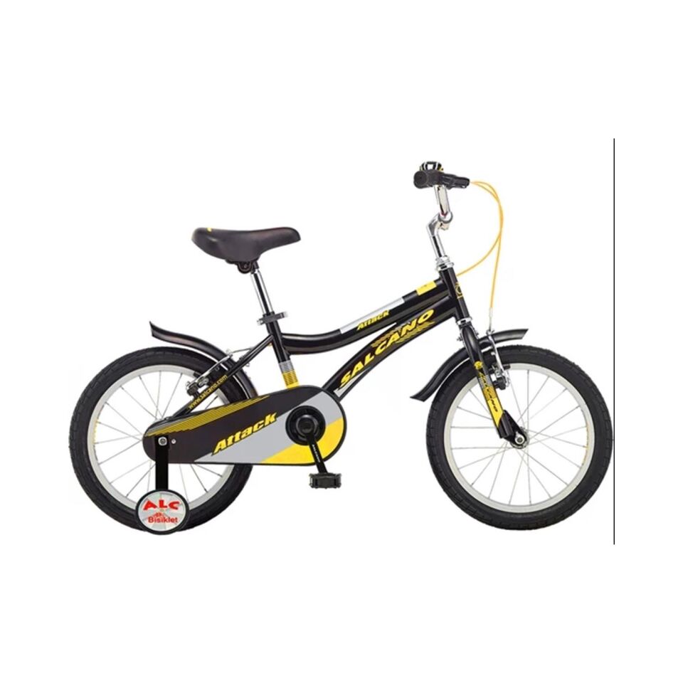Salcano Attack 16 Jant Siyah Sarı Çocuk Bisikleti