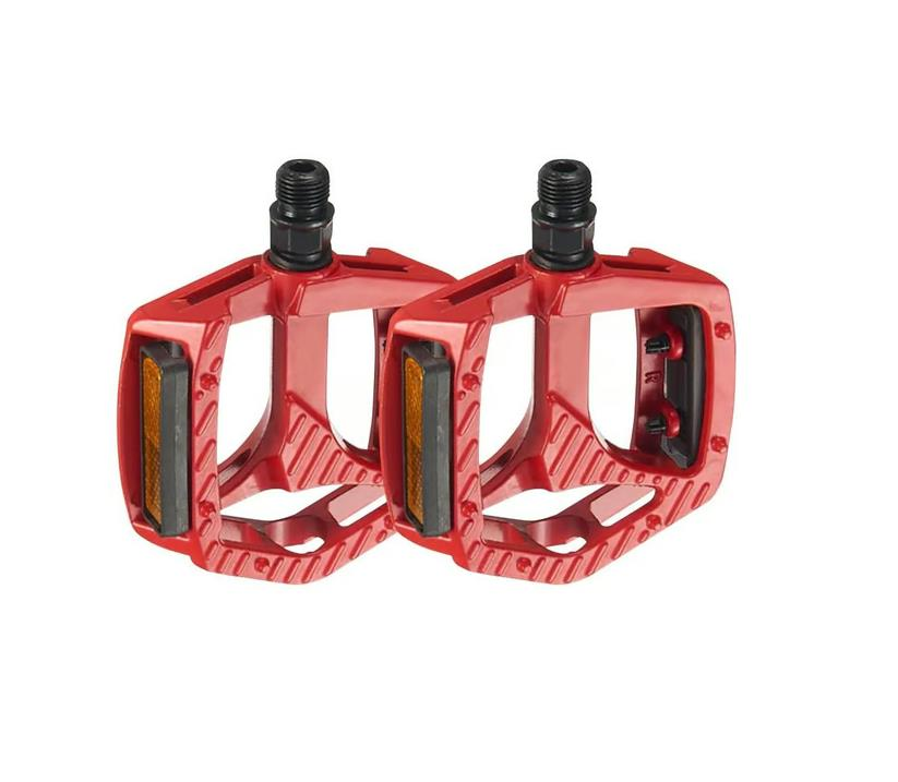 XBYC 1809 Bilyalı Bisiklet Pedalı MTB Alüminyum Alaşımlı Reflektörlü Pedal Kırmızı Renk