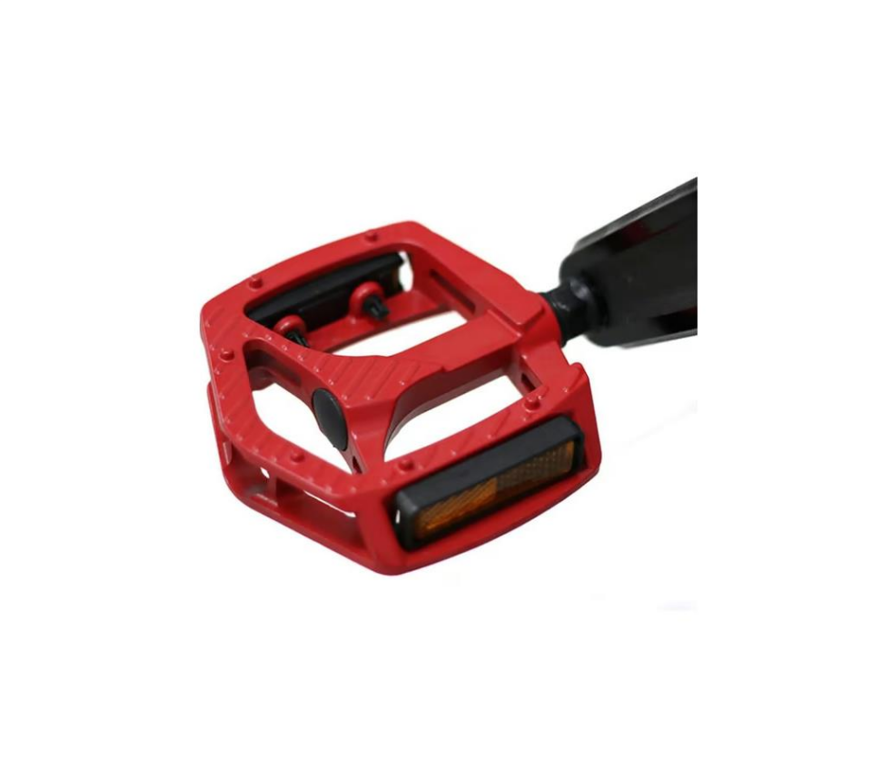 XBYC 1809 Bilyalı Bisiklet Pedalı MTB Alüminyum Alaşımlı Reflektörlü Pedal Kırmızı Renk
