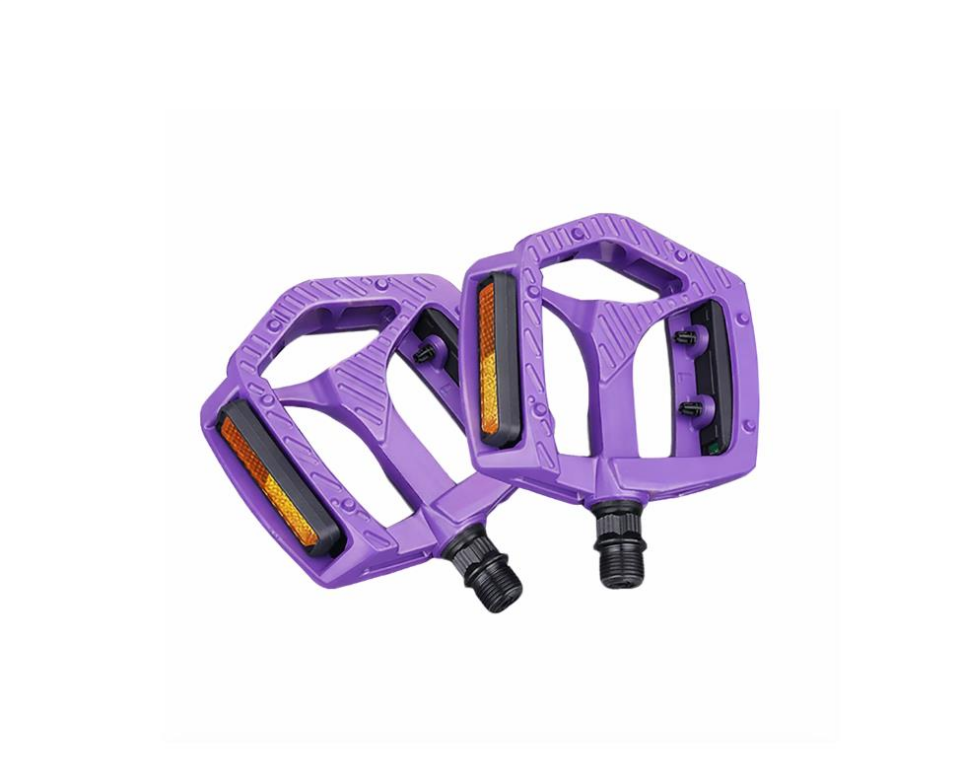 XBYC 1809 Bilyalı Bisiklet Pedalı MTB Alüminyum Alaşımlı Reflektörlü Pedal Mor  Renk