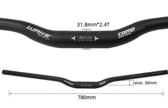 Wake Alüminyum 31.8 780 mm Riser Mtb Gidon Mavi Bisiklet Gidonu