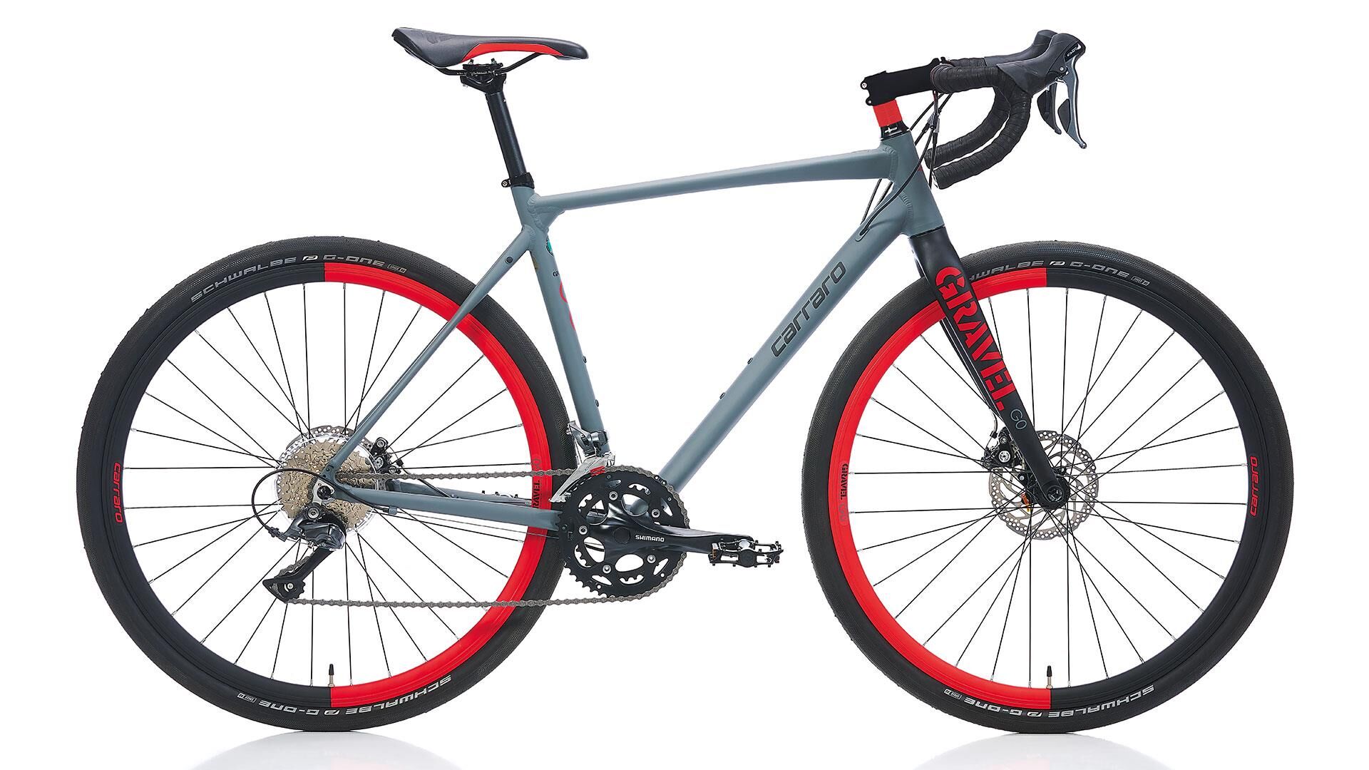 Carraro Gravel Go Claris 550H Yol Yarış Bisikleti Mat Antrasit-Siyah-Kırmızı