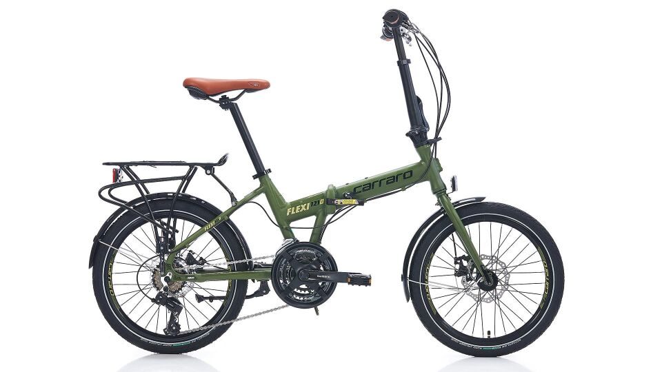 Carraro Flexi 121D 350H Katlanabilir Bisiklet Mat Haki-Yeşil-Siyah
