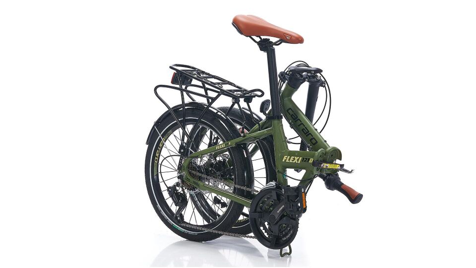 Carraro Flexi 121D 350H Katlanabilir Bisiklet Mat Haki-Yeşil-Siyah