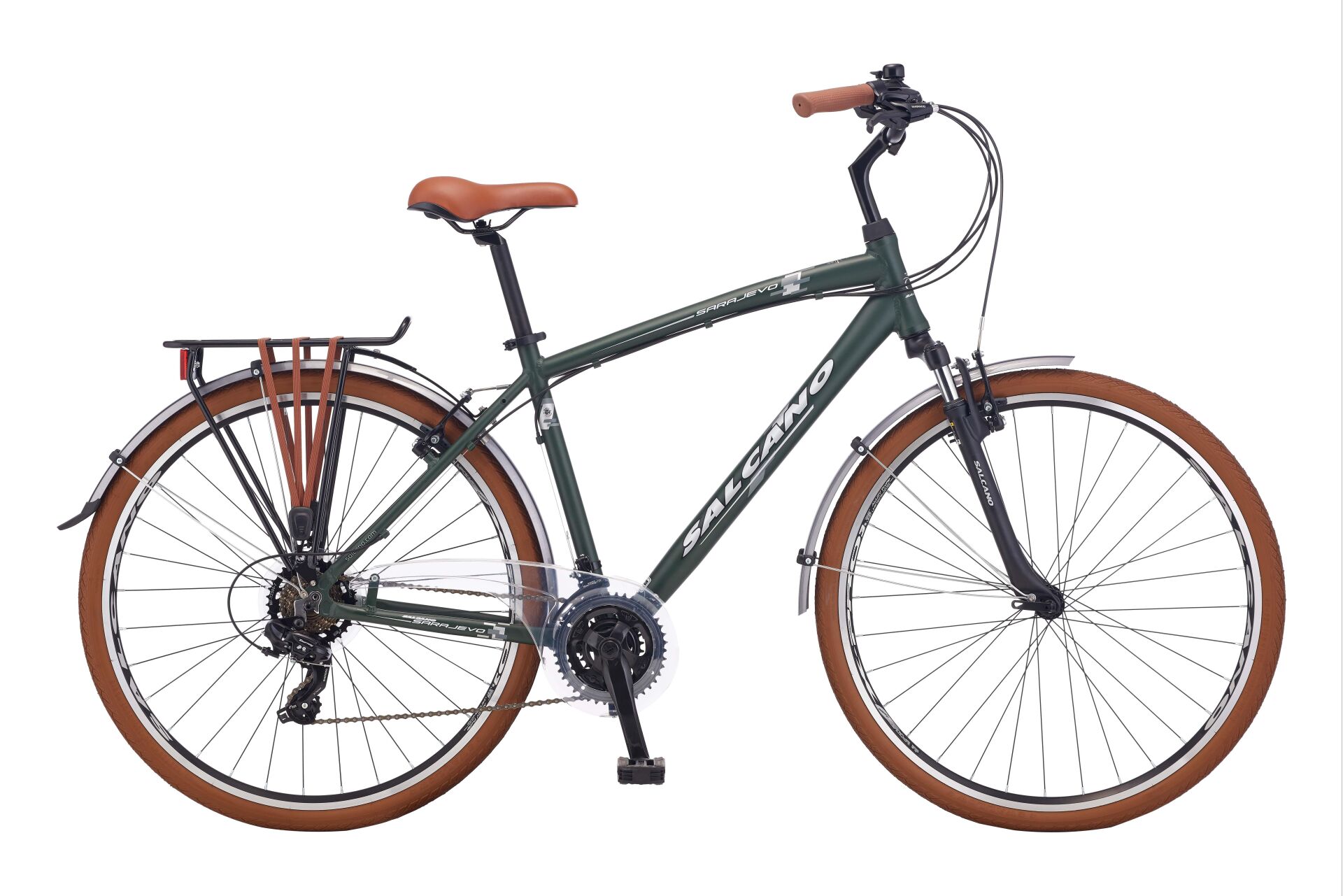 Salcano Sarajevo 700 Man V 19'' Şehir Bisikleti Mat Haki Yeşil Beyaz