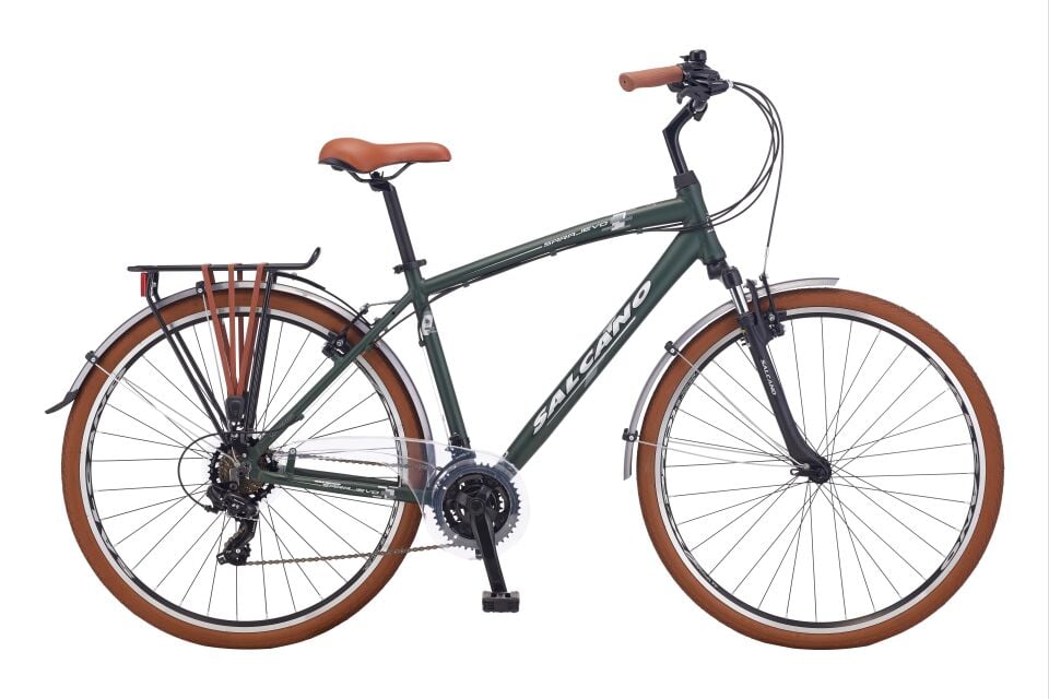 Salcano Sarajevo 700 Man V 19'' Şehir Bisikleti Mat Haki Yeşil Beyaz