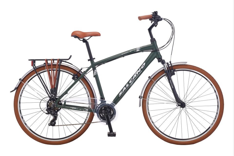 Salcano Sarajevo 700 Man V 19'' Şehir Bisikleti Mat Haki Yeşil Beyaz