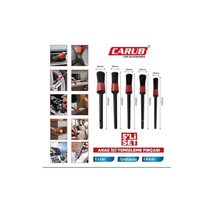 Carub Araç İçi 5 Li Temizleme Fırçası Seti