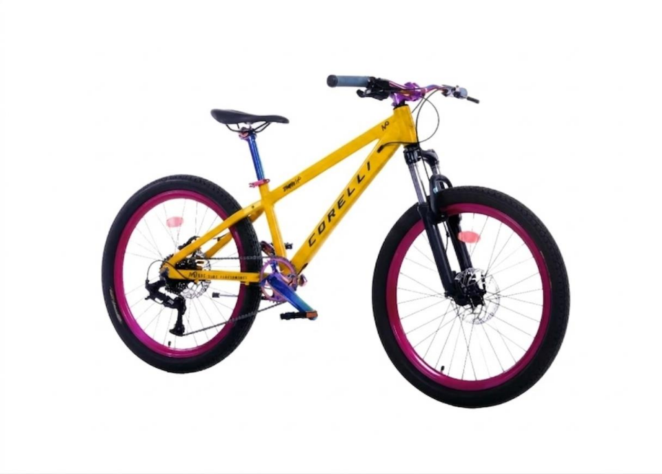 Corelli Jump Up - 24 Jant 12'' Kadro 9 Vites Dağ Bisikleti - Sarı / Mor Rainbow Siyah