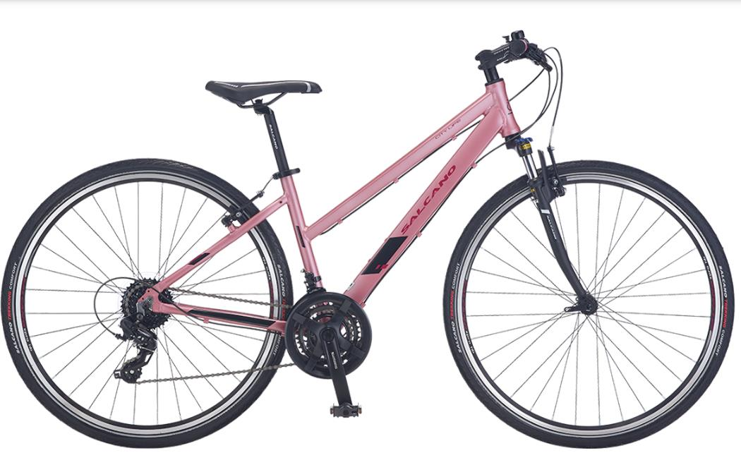 Salcano City Life 21S HD Ünisex Pembe Siyah Kırmızı Gezi Şehir Bisikleti