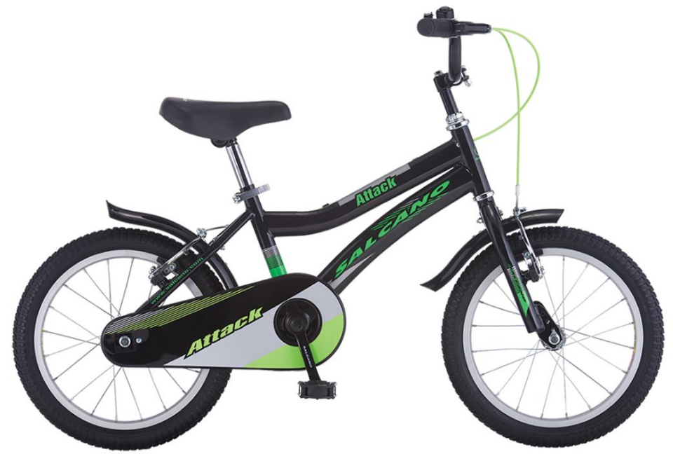 Salcano Attack 14 Jant Siyah Yeşil Çocuk Bisikleti