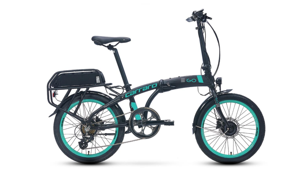 Carraro E-line E-Go 2.1 E-bike 20 Jant Katlanır Elektrikli Bisiklet Siyah Turkuaz
