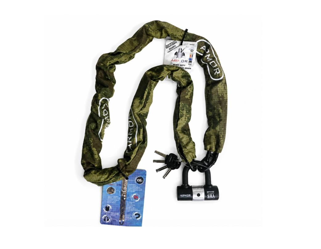 Armor Motosiklet Zincir Kilit ( 180cm-10mm ) Dövme Çelik Zincir U Bar