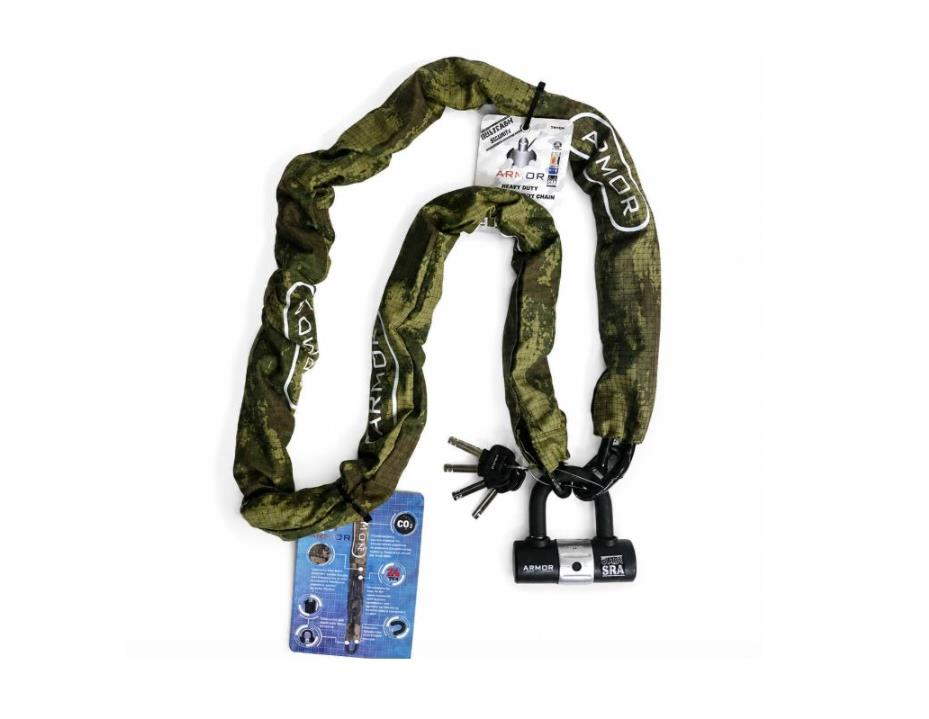 Armor 712 Mv 180cmx12mm Titanyum ve Bor Alaşımlı Yüksek Güvenlikli Çelik Zincir+16mm Ubar Kilit